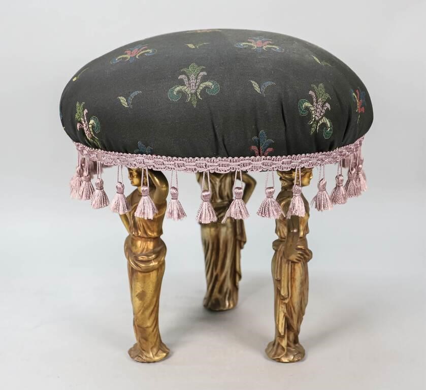 Appraisal: ART NOUVEAU FIGURAL FOOTSTOOLArt Nouveau figural footstool Early th Century