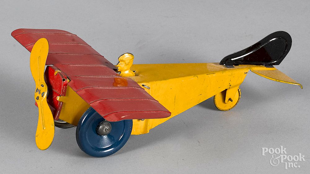 Appraisal: Tin windup airplane Tin windup airplane probably Girard wingspan Condition