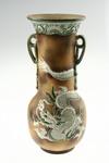 Appraisal: SCARCE SATSUMA VASE - Meiji Period Moriage beaded dragon decorated