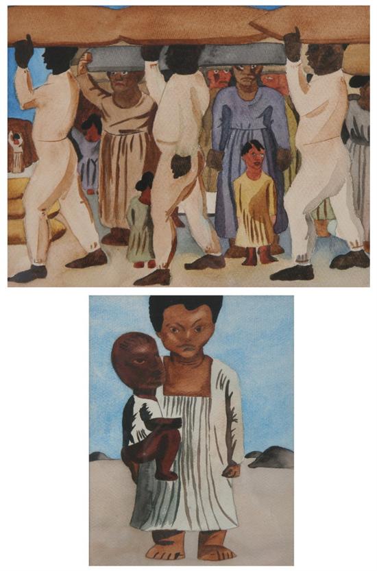 Appraisal: ATTRIBUTED TO CANDIDO PORTINARI Brazilian - THE COFFIN BEARERS and