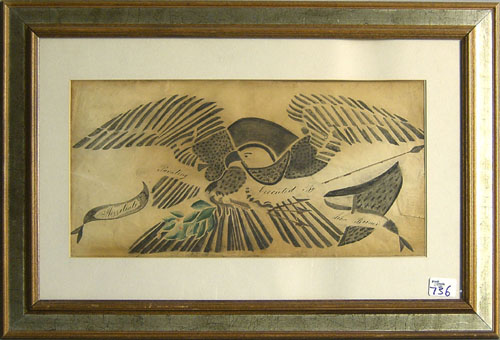 Appraisal: Stenciled spread wing eagle ca signed John B x