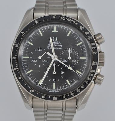 Appraisal: An Omega Speedmaster Moon Chronograph Original Box and Papers ca