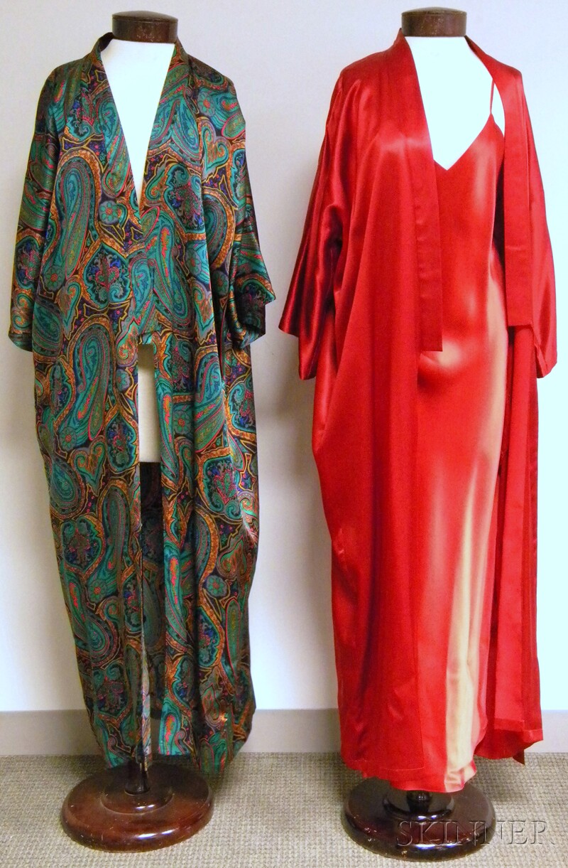 Appraisal: Two Vintage G J M Goods Silk Dressing Gowns Newbury