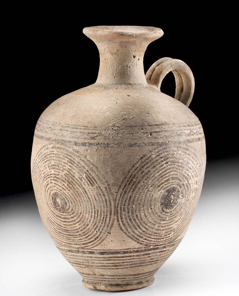 Appraisal: Greek Cypro-Geometric Bi-chrome Pottery Pitcher Ancient Greece Cyprus Cypro-Geometric II