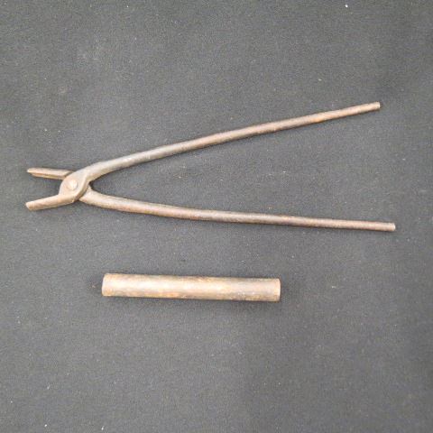 Appraisal: Cast Iron Bullet Mold and Tongs