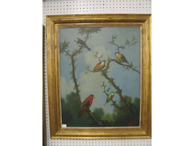 Appraisal: Ira Monte Oil on Canvas of Birds well listed New