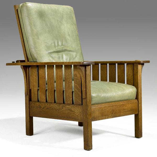 Appraisal: L J G STICKLEYMorris chair no with drop-in seatBranded signature