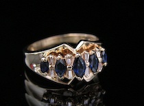 Appraisal: A Ladies' Fancy Dinner Ring with Sapphires and Diamonds A