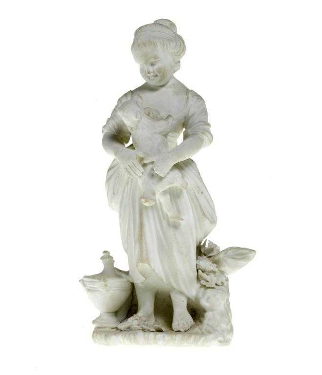 Appraisal: A DERBY BISCUIT FIGURE OF A FRENCH SHEPHERD'S COMPANION the