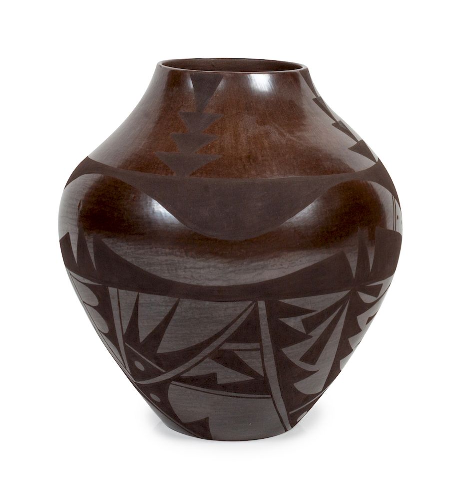 Appraisal: Carmelita Dunlap San Ildefonso - Black on Black Jar Carmelita