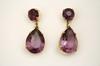 Appraisal: EARRINGS - Pair of amethyst ear pendants set with a