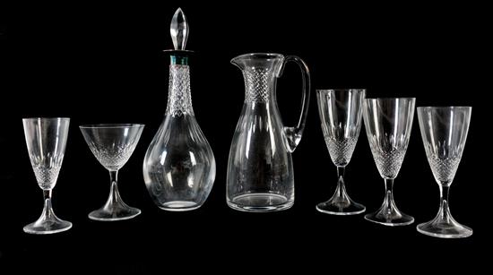 Appraisal: Sale Lot A Lalique Glass Stemware Service th century Chinon