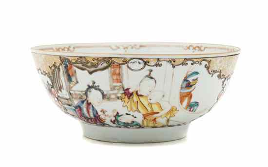 Appraisal: A Chinese Export Punch Bowl in the 'Mandarin Palette '