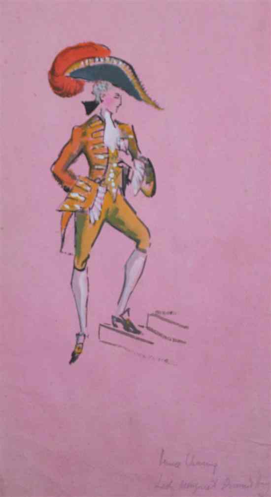 Appraisal: Cecil Beaton - gouache on pink paper 'Prince Charming' -