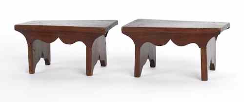 Appraisal: Pair of miniature stools th c h w Provenance Descended