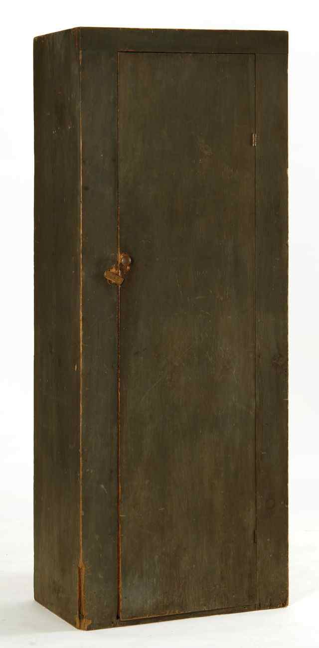 Appraisal: ANTIQUE AMERICAN CHIMNEY CUPBOARD th CenturyIn pine with old gray