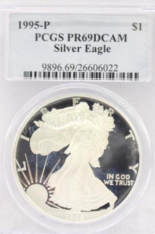 Appraisal: One PCGS Slabbed Silver Eagle PR DCAM -P