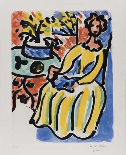 Appraisal: HENRI MATISSE Marie-Jos en robe jaune Color aquatint on cream