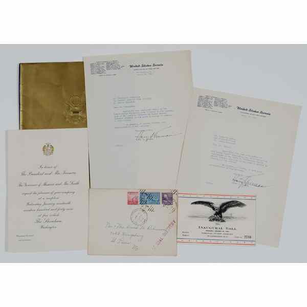 Appraisal: Harry Truman TLsS Plus Inaugural Ball Ticket Program Harry S