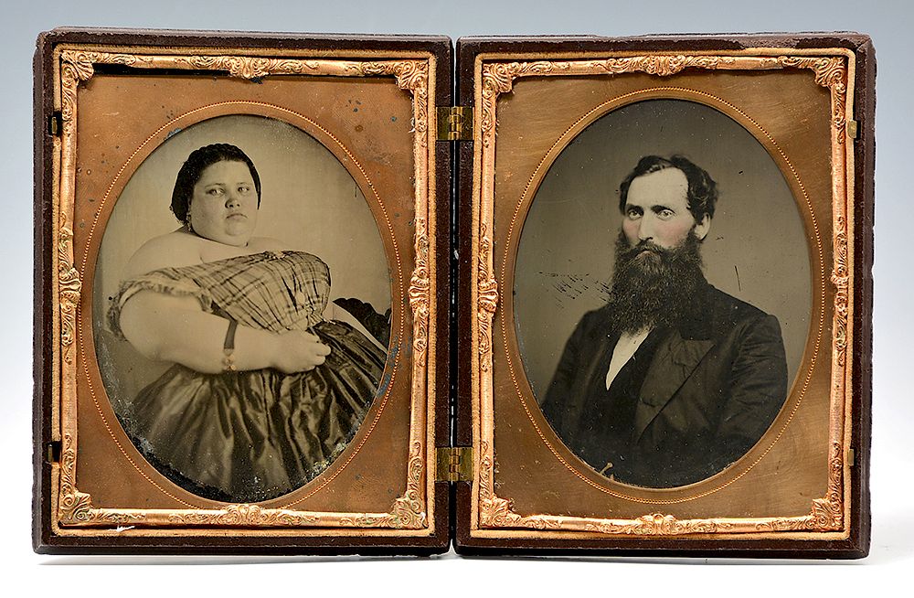 Appraisal: mid- th century plate ambrotypes Mr and Mrs Battersby mid-