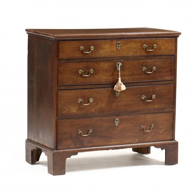 Appraisal: GEORGE III MAHOGANY CHEST OF DRAWERS Circa pine and deal