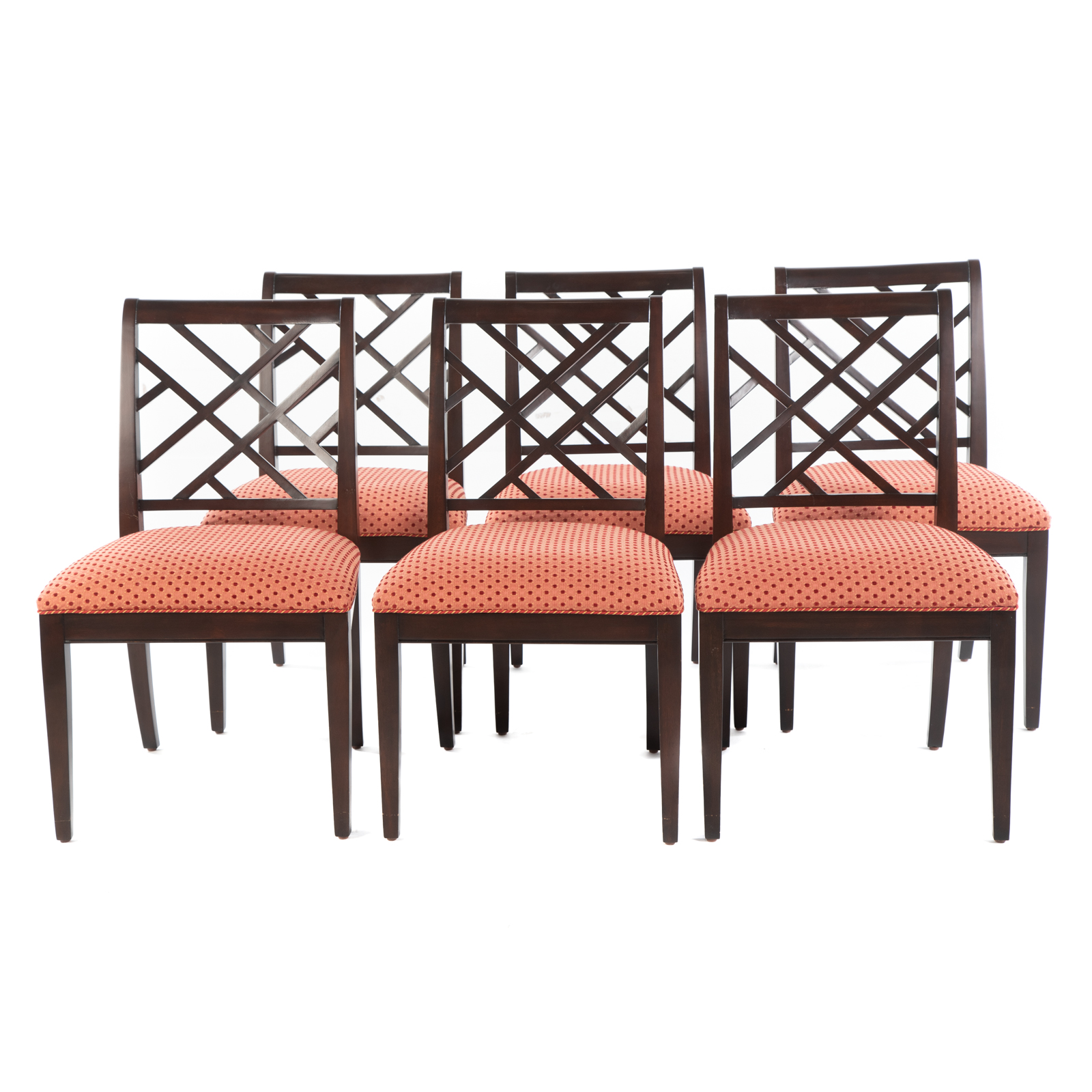 Appraisal: SIX ETHAN ALLEN CONTEMPORARY DINING CHAIRS Mahogany chairs with web