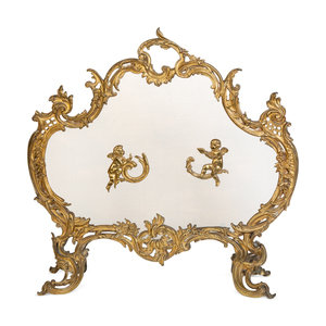 Appraisal: A Louis XV Style Gilt Bronze Fire Screen th Century