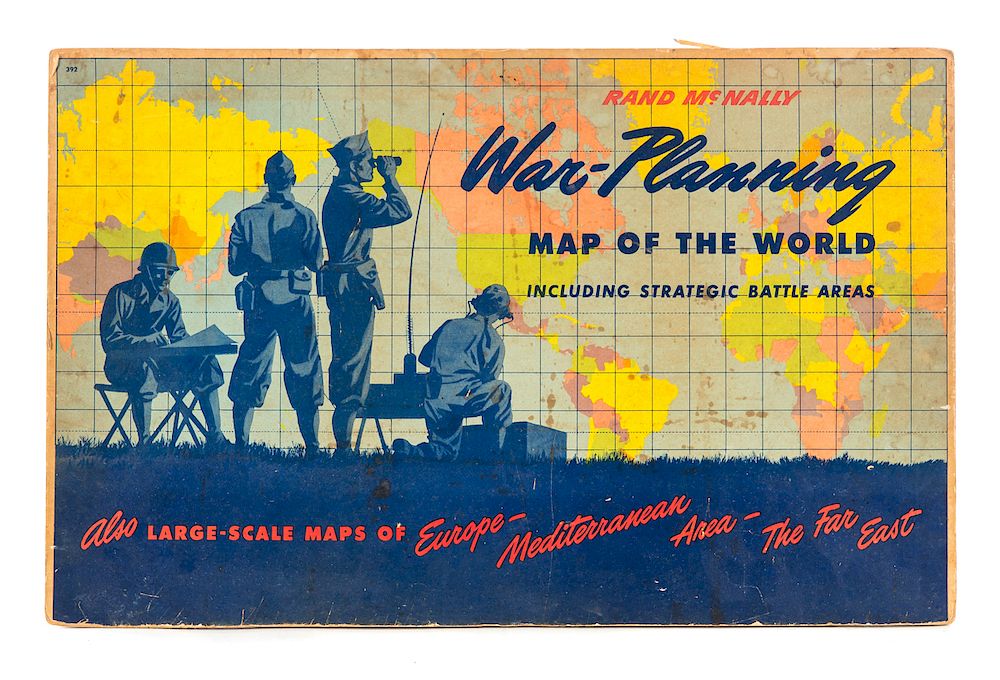 Appraisal: Rand McNally WWII War Planning Map Good condition with normal