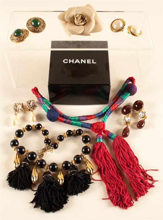 Appraisal: Assorted Chanel and Yves Saint Laurent costume jewelry together with