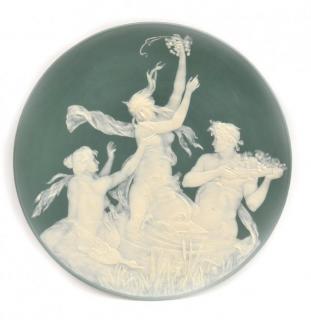 Appraisal: LARGE METTLACH PHANOLITH CHARGER STAHL C Large Mettlach Phanolith cameo