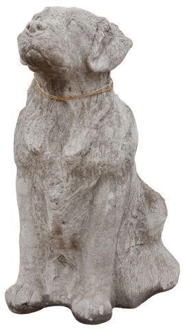 Appraisal: Life-size cast stone garden figure Dog thc the seated canine