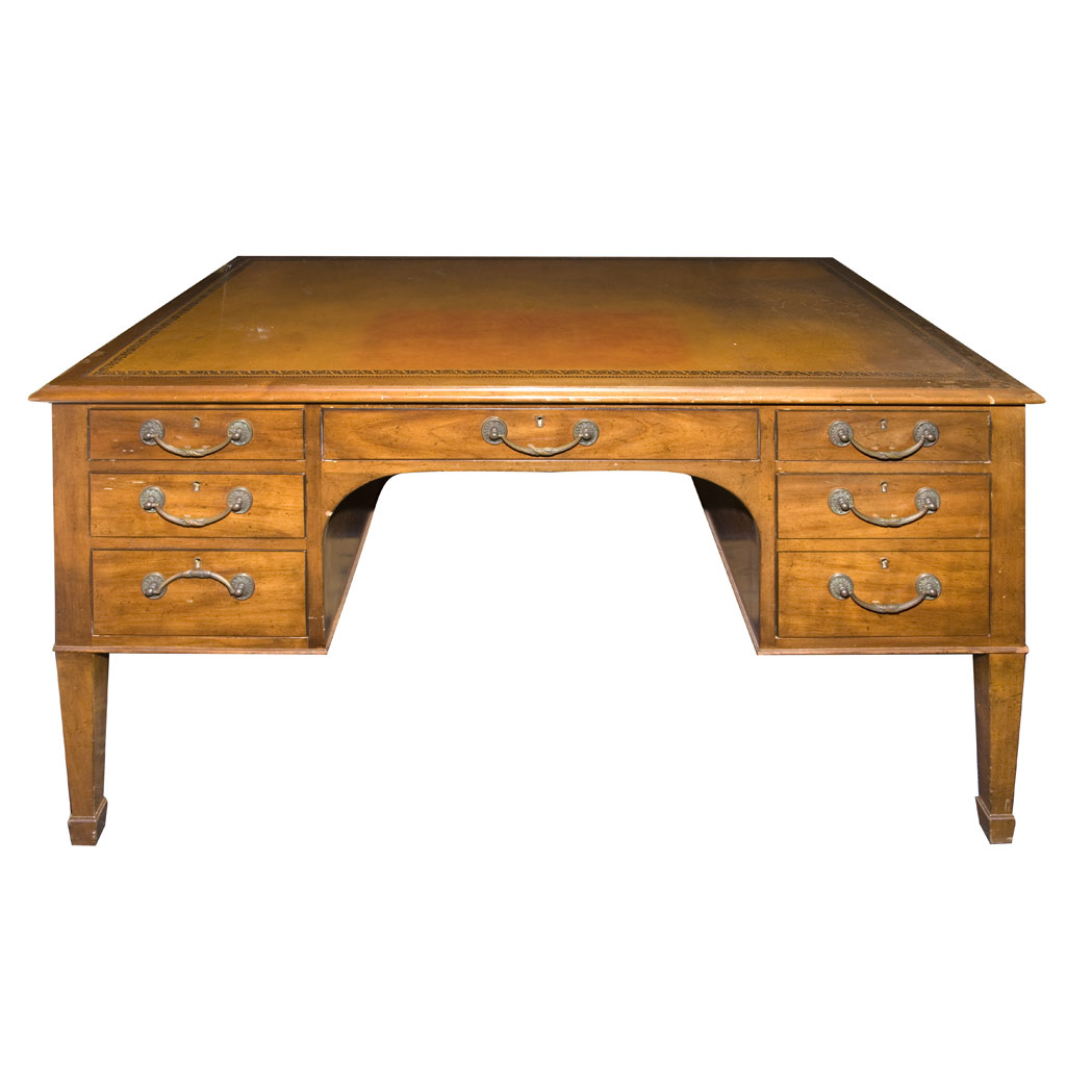 Appraisal: Edwardian Style Walnut Desk Height inches width inches depth inches