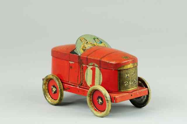 Appraisal: RACE CAR BISCUIT TIN A G De Andreis maker unknown