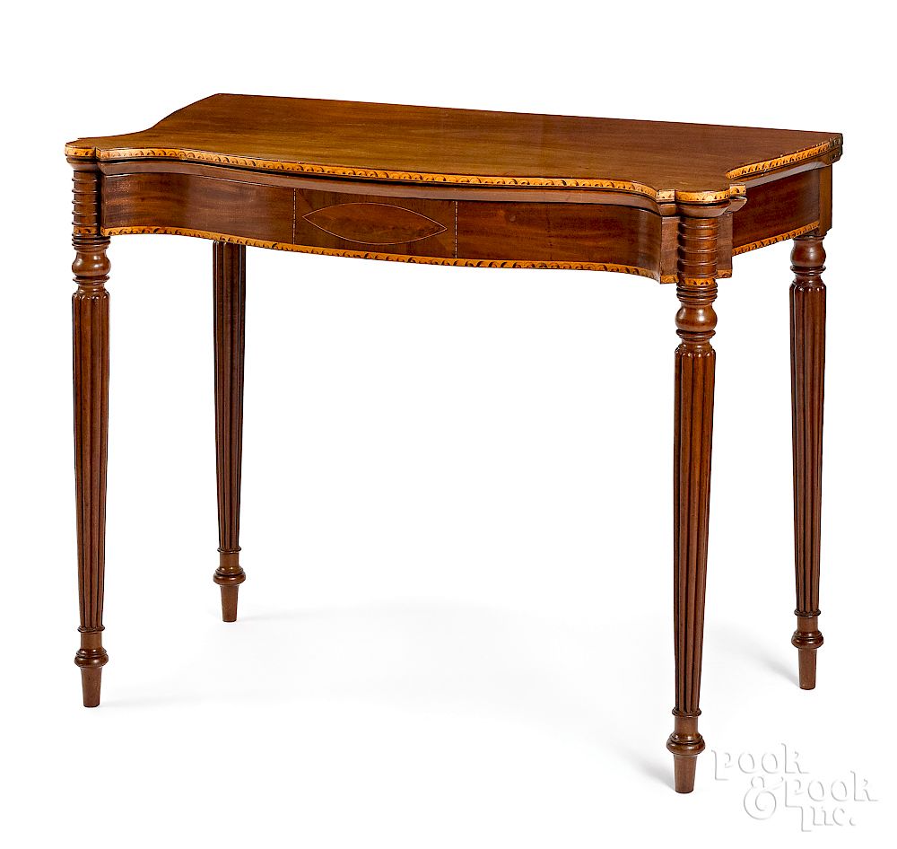 Appraisal: Massachusetts Hepplewhite mahogany card table Exclusive on Bidsquare North Shore