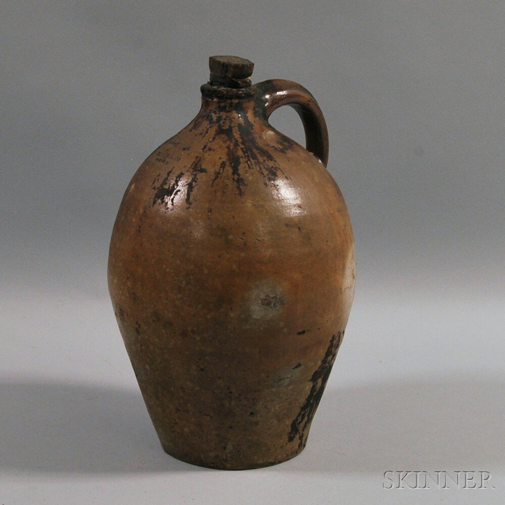 Appraisal: Armstrong Wentworth Stoneware Jug th century with applied strap handle