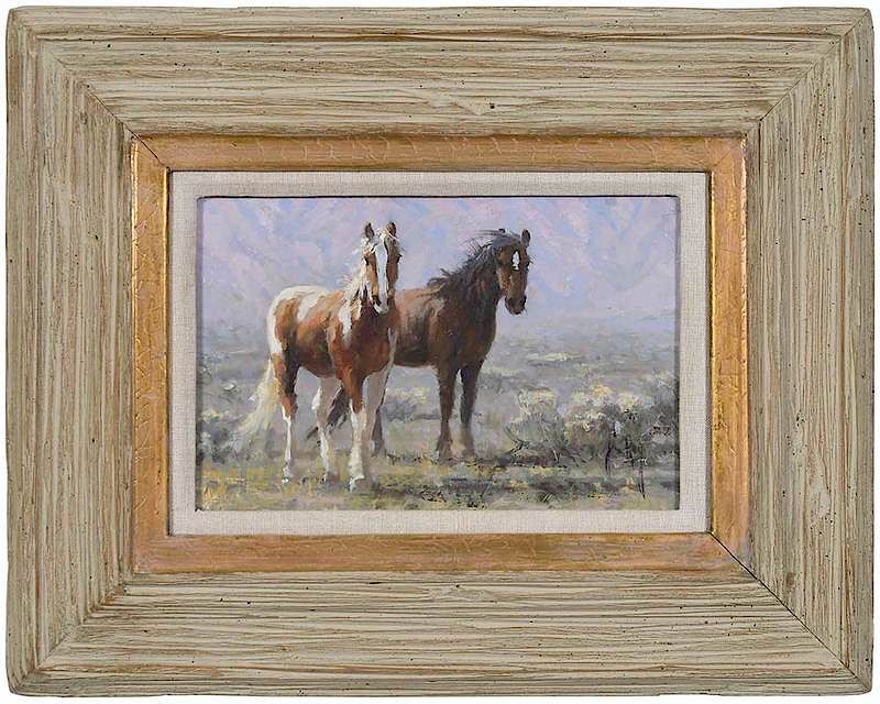 Appraisal: Jim Rey American b Mustangs signed lower right Jim Rey