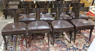 Appraisal: lot of Moderne Klismos dining chairs lot of Moderne Klismos