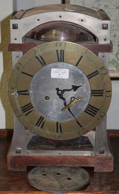 Appraisal: AN ARTS AND CRAFTS OAK MANTEL CLOCK with later dial