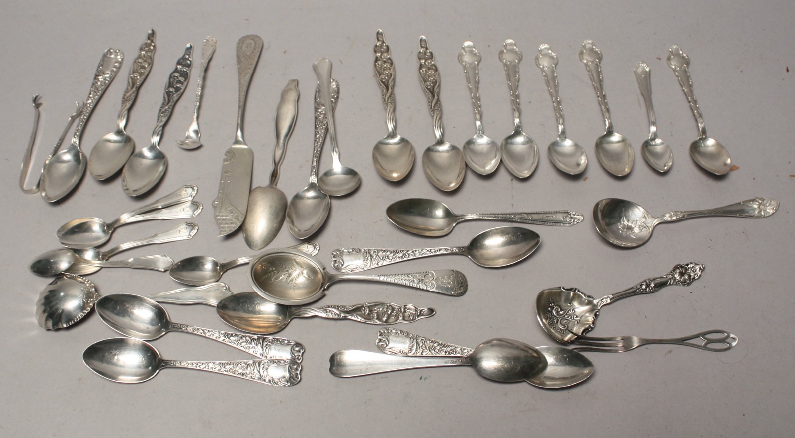 Appraisal: THIRTY-FOUR PIECES OF STERLING SILVER FLATWARE By various makers including