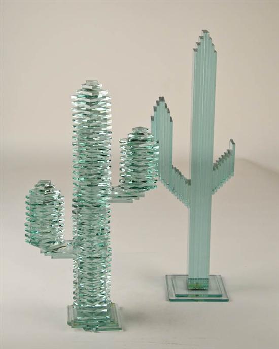 Appraisal: Bob Niel and David Pace Fischer Texas Glass Sculptures of