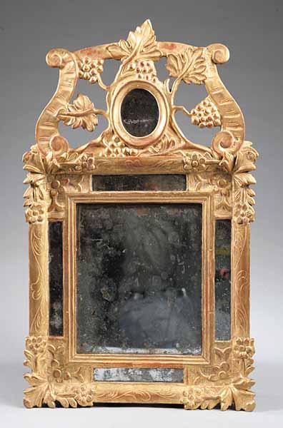 Appraisal: A Small French Neo-Classical Carved Giltwood Mirror late th early