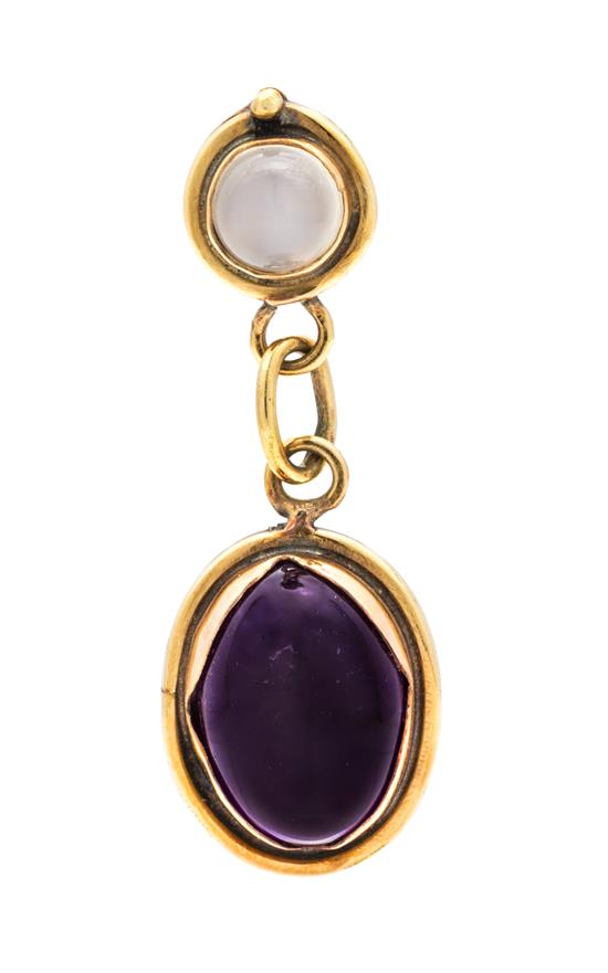 Appraisal: Sale Lot A Karat Yellow Gold Amethyst and Moonstone Pendant