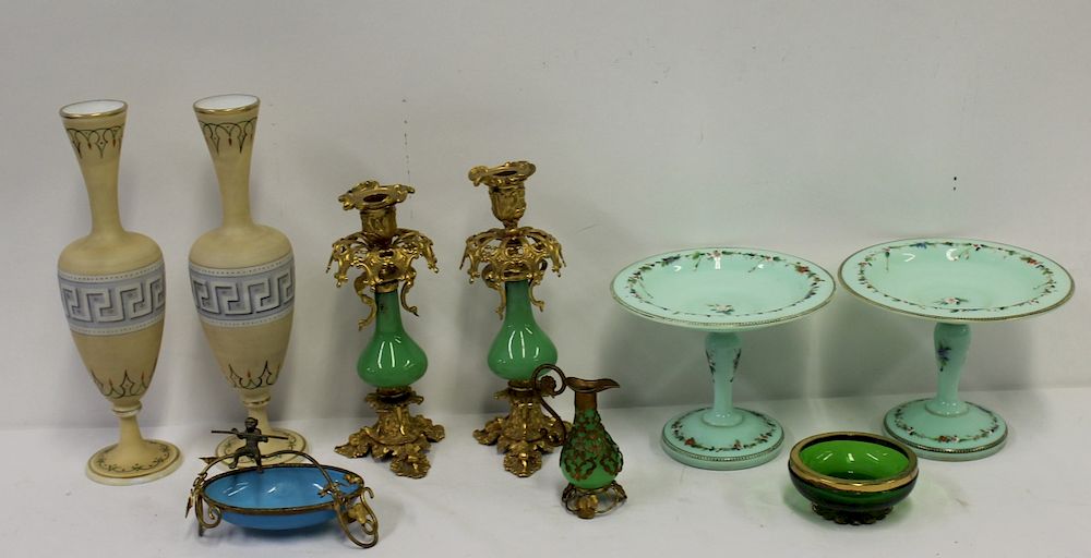 Appraisal: Lot of Assorted Antique Glass Items To include a pair