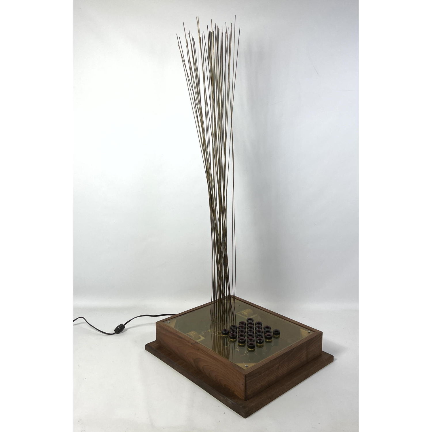 Appraisal: Dennis Sakelson Modernist Abstract Electrified Table Sculpture Metal rods and