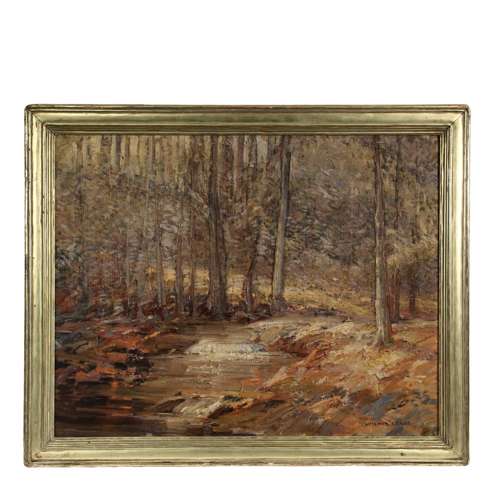 Appraisal: WILBUR CRANE NY - - Woodland Stream oil on canvas