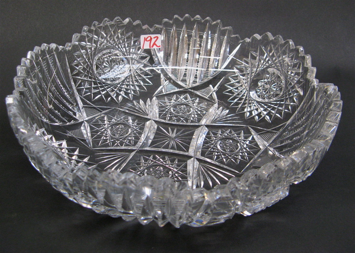 Appraisal: AMERICAN BRILLIANT CUT CRYSTAL SHALLOW BOWL signed by the maker