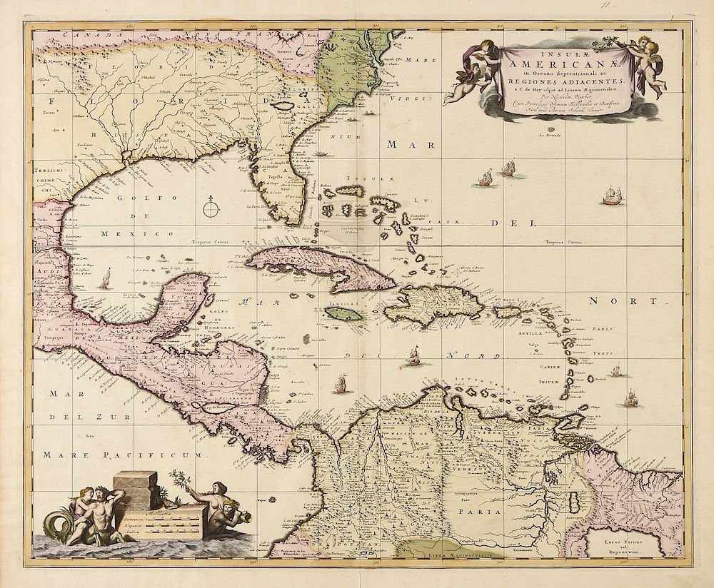 Appraisal: AN ANTIQUE MAP Insul American in Oceano septentrionali ae Regiones