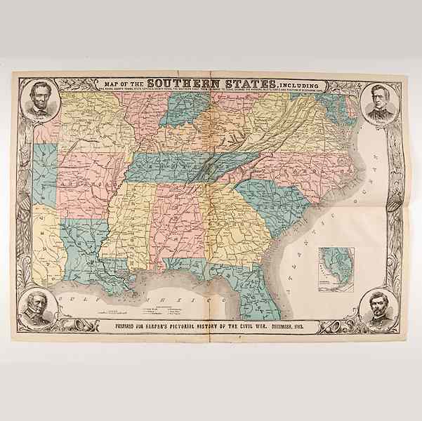 Appraisal: Civil War-Era Maps Including Harper's Map of the Southern States