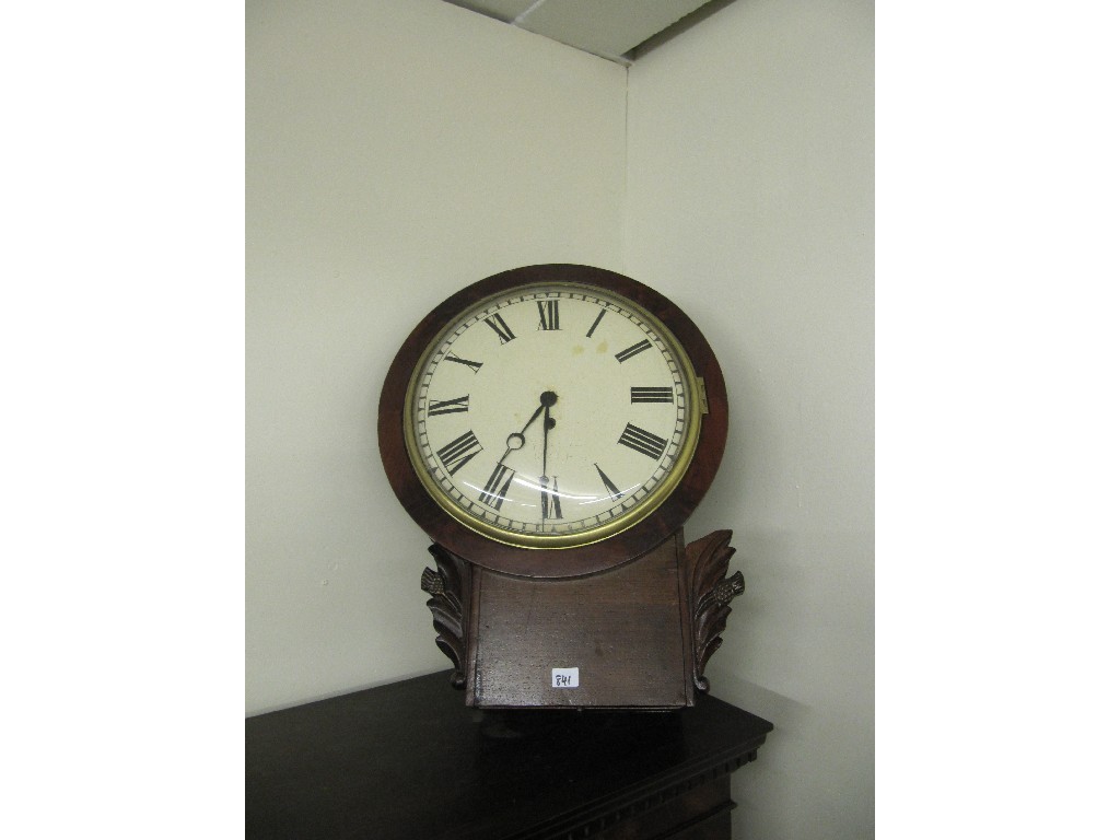 Appraisal: Edwardian mahogany circular wall clock