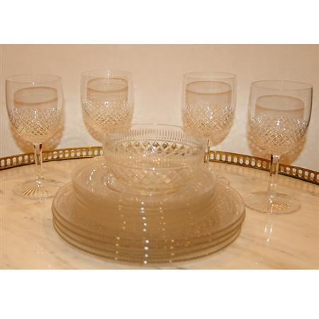 Appraisal: Pressed Glass Basketweave Dessert Service Estimate -